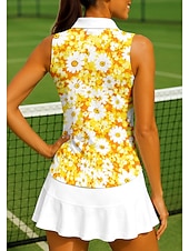 abordables Camisa de Mujer-Mujer Flores Tops Camisa deportiva Camisas de polo Camiseta de tenis Sin Mangas Cremallera Floral UPF50+ Resistente a los rayos UV Alta elasticidad Dispersor de humedad Transpirable Voleibol Tenis