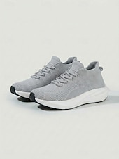 voordelige Dames Hardloopschoenen-Oranje instapschoenen voor dames – ademende gebreide sportschoenen met schokabsorptie &amp;Antislip buitenzool voor hardlopen, wandelen, krachttraining, fitnessoefeningen, reizen en comfort de hele dag