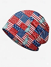 billige Tilbehør-Patriotisk bohemsk lue for kvinner &amp;halsmansjett, lett stretch polyester flermønstret USA-trykk sommerhodeplagg for USAs uavhengighetsdag, 4. juli, reise &amp;festivaler