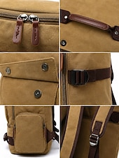 billiga Utomhusryggsäckar-Männens Vintage Canvas Laptopryggsäck Stor Kapacitet Multi Pocket Reseryggsäck för Arbete Högskola Vandringshelger