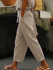 cheap Straight-Leg Pants-Women's Jeans denim Chinos Casual Pants Fashion Full Length High Waist Comfort Inelastic Vacation Formal Blue Black Green Khaki Summer Spring Regular Fit