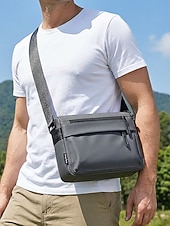 economico Borselli da uomo-Borsa a tracolla da uomo resistente all'acqua, leggera, in poliestere, con multitasche, ideale per viaggi, uso quotidiano, EDC, casual, lavoro, pendolarismo, attività all'aperto, disponibile in
