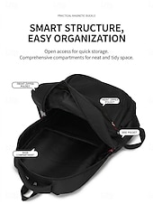 abordables Sacs à dos de Collège-Sac à dos noir pour homme, idéal pour le travail et les études, grande capacité, avec de multiples poches, résistant et doté de bretelles confortables.