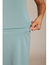 economico Rifinitura-Per donna Completi da abito in due pezzi Tubino Colonna Abito da Cocktail Abito da invitata a nozze Lunghezza al ginocchio Scollo a V Manica 3/4 Manica illusione Elegante con Pizzo Tessuto