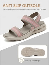 cheap Comfort Sandals-Women's Pink Elastic Strap Arch SupportWalking Sandals – Lightweight Comfort Sport Sandals with Cushioned Footbed &amp; Shock Absorbing Sole for Travel, Vacation, Beach and Everyday Comfort