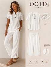  Pantalon chino d'été pour femme, 100 % coton, style streetwear, basique, longueur cheville, taille mi-haute, poche, taille élastique, confortable et non élastique, idéal pour le quotidien, les activités de plein air et les vacances. Disponible en gris, no