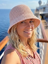 abordables Chapeaux pour femmes-Bob bohème en paille pour femme, chapeau de soleil d'été tissé, casquette de pêcheur légère de plage disponible en plusieurs couleurs, chapeau de voyage pour les vacances