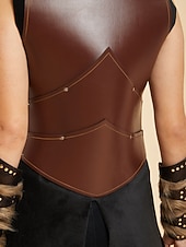 cheap Dresses-Medieval Renaissance Dress Armor Vest Warrior Shieldmaiden Barbarian Fancy Dress Women's Viking Fantasy Halloween Carnival Performance LARP Ren Faire Adults' Dress