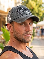 cheap Men's Hats-Men's Washed Cotton Baseball Cap, Adjustable Summer Hat, Lightweight Casual Travel Outdoor Hat, Vintage Urban Style, Multi-Color Cotton Cap for Summer Wear