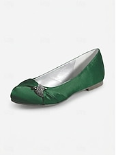 economico Madre della Sposa/Sposo-scarpe da sposa con tacco basso per la madre della sposa – eleganti scarpe da sera in raso color champagne per matrimoni formali