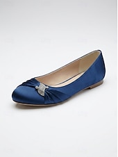 economico Madre della Sposa/Sposo-scarpe da sposa con tacco basso per la madre della sposa – eleganti scarpe da sera in raso color champagne per matrimoni formali