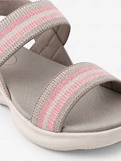 cheap Comfort Sandals-Women's Pink Elastic Strap Arch SupportWalking Sandals – Lightweight Comfort Sport Sandals with Cushioned Footbed &amp; Shock Absorbing Sole for Travel, Vacation, Beach and Everyday Comfort