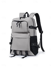 cheap College Backpacks-Large Capacity Grey College Backpack for Students - Multi-pocket University School Bag fits 15.6 inch Laptop - Water-resistant Trendy Rucksack