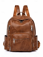 economico Zaini alla moda-Zaino da donna vintage in pelle, borsa da viaggio antifurto di grande capacità con molteplici tasche per università, lavoro, shopping e spostamenti quotidiani