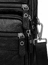 economico Borselli da uomo-Borsa a tracolla da uomo in pelle, borsa a spalla con cerniera e tasche multiple, ideale per lavoro, viaggi e uso quotidiano.