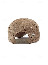 baratos Chapéus Femininos-Boné de beisebol feminino de crochê, chapéu de verão respirável em malha de poliéster, boné de renda ajustável, chapéu leve com proteção solar para viagens, caminhadas, jardinagem e uso casual ao ar