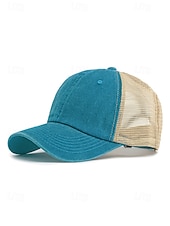 tanie Kapelusze damskie-Damska czapka typu trucker z siateczki bawełnianej, regulowana czapka baseballowa w wielu kolorach, oddychająca, letnia, codzienna czapka do noszenia w podróży, na plaży, na świeżym powietrzu i na co