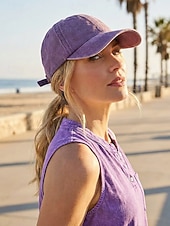 voordelige Dameshoeden-Dames baseballpet van gewassen katoen, verstelbare pet in vintage stijl, verkrijgbaar in verschillende kleuren, ademende zomerpet voor op reis, buitenactiviteiten, het strand en dagelijks gebruik.
