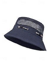 voordelige Herenhoeden-Ademende mesh bucket hat voor heren, lichtgewicht zomerzonnehoed van polyester met verstelbare pasvorm, pet voor buitenactiviteiten zoals vissen, wandelen en reizen, boonie hat met UV-bescherming,