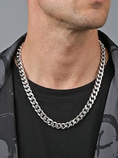 preiswerte Herrenschmuck-Herren-Halskette aus Edelstahl im Hip-Hop-Stil mit kubanischen Gliedern, polierte, klobige Kette – perfekt für lässige Streetwear, Sommermode, Alltagskleidung und als Geschenk für modebewusste