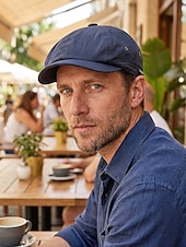 abordables Sombreros de hombre-Gorra ligera de verano para hombre, gorra de estilo newsboy de poliéster y algodón transpirable con ajuste elástico, gorra plana clásica para conducir, ideal para golf, viajes y actividades al aire