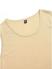 cheap Tank Tops-Men's Tank Sleeveless Round Neck Summer Solid Color Sports Soak Off Quick Dry Plain Casual Activewear Light Khaki Light Green Royal Blue Top Tee for Men