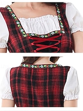 cheap Dirndl Set-Oktoberfest Dirndl Dress Carnival Costume Mini Length Sexy Square Neck German Alpine Heritage Wiesn Women's Carnival Beer Festival Traditional Style Cloth