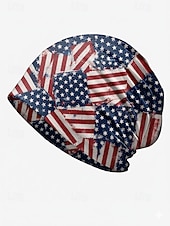billige Tilbehør-Patriotisk bohemsk lue for kvinner &amp;halsmansjett, lett stretch polyester flermønstret USA-trykk sommerhodeplagg for USAs uavhengighetsdag, 4. juli, reise &amp;festivaler