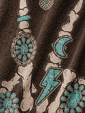 Χαμηλού Κόστους Boho t-shirt-γυναικείο μπλουζάκι από 100% πλυμένο βαμβάκι vintage τοπ με εκτύπωση γραφικό γράμμα vintage μόδα κομψό κοντομάνικο στρογγυλή λαιμόκοψη κανονικές τοπ casual καθημερινό μαύρο ανοιχτό μωβ πράσινο καφέ