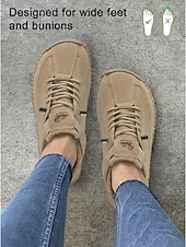 cheap Women's Sneakers-Women's Khaki Wide Width Comfort Walking Shoes – Extra Wide Toe Box Casual Sneakers with Soft Leather Upper &amp; Flexible Non-Slip Sole for Travel, Outdoor and Everyday Wear