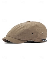 abordables Sombreros de hombre-Gorra ligera de verano para hombre, gorra de estilo newsboy de poliéster y algodón transpirable con ajuste elástico, gorra plana clásica para conducir, ideal para golf, viajes y actividades al aire