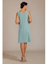 economico Rifinitura-Per donna Completi da abito in due pezzi Tubino Colonna Abito da Cocktail Abito da invitata a nozze Lunghezza al ginocchio Scollo a V Manica 3/4 Manica illusione Elegante con Pizzo Tessuto