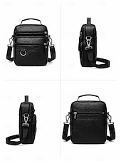 economico Borselli da uomo-Borsa a tracolla da uomo in pelle, borsa a spalla con cerniera e tasche multiple, ideale per lavoro, viaggi e uso quotidiano.