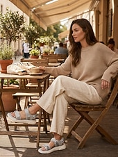 economico Sandali Sportivi-sandali sportivi piatti grigi da donna – sandali da passeggio leggeri e regolabili con triplo cinturino, scarpe comode per esterni, da viaggio &amp;abbigliamento quotidiano