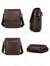 economico Borselli da uomo-Borsa a tracolla vintage da uomo in pelle, borsa a spalla multi-scomparto con tracolla regolabile per lavoro, viaggi e uso quotidiano.