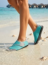 Недорогие Женщины-Women's Quick Dry Water Shoes with Protective Anti-Collision Toe Guard – Breathable Aqua Shoes Featuring Elastic Speed Lacing, Fast Drainage and Non-Slip Sole for Beach, Kayaking and Water Sports