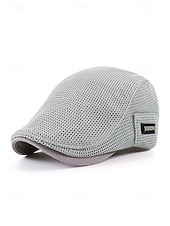 cheap Men's Hats-Men's Breathable Mesh Flat Cap Hat, Adjustable Polyester Summer Hat, Lightweight Casual Classic Travel Headwear, Multi-Color Summer Outdoor Sun Protection Cap