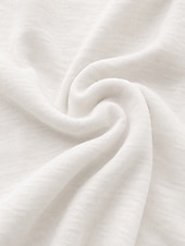  T-shirt da donna con scollo a U in cotone lyocell e canapa