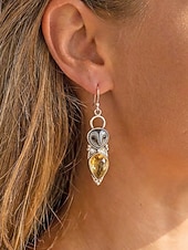 voordelige Damesoorbellen-Vintage uilenoorbellen voor dames, zilverkleurige legering dierensieraden, boho natuurgeïnspireerde hangende oorbellen voor volwassen vrouwen, zomerse casual kleding, tuinfeest, reiscadeau