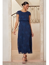 economico Rifinitura-Per donna Linea ad A Abito da Cocktail Abito da invitata a nozze Lunghezza alla caviglia Girocollo Manica a Cappuccio Manica illusione Vita a camicetta Elegante Casual Quotidiano Semi-Formale con