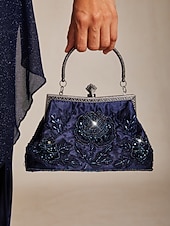 preiswerte Taschen-Women's Clutch Evening Bag Wristlet Shoulder Bags Polyester Party Wedding Party Beading Embroidery Chain Large Capacity Multi Carry Solid Color Flower Black Blue Green