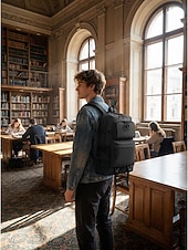 cheap College Backpacks-Large Capacity Grey College Backpack for Students - Multi-pocket University School Bag fits 15.6 inch Laptop - Water-resistant Trendy Rucksack