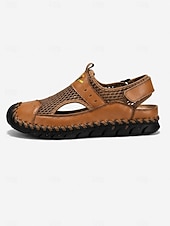 economico sandali da esterno-Sandali da passeggio da uomo a punta chiusa, sandali da pescatore in rete traspirante con cinturino regolabile, scarpe estive antiscivolo per esterni, spiaggia e viaggi