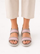 cheap Comfort Sandals-Women's Pink Elastic Strap Arch SupportWalking Sandals – Lightweight Comfort Sport Sandals with Cushioned Footbed &amp; Shock Absorbing Sole for Travel, Vacation, Beach and Everyday Comfort