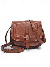 preiswerte Umhängetaschen-Retro-Umhängetasche aus braunem Kunstleder für Damen im Boho-Vintage-Stil mit verstellbarem Riemen – ideal für Freizeit, Reisen und Sommer.