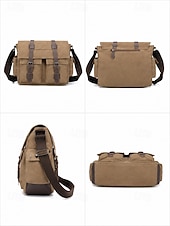 cheap Men's Bags-Men's Vintage Canvas Messenger Bag, Multi-Color Large Capacity Crossbody Shoulder Bag with Multiple Pockets for Work, Travel, Daily Commute