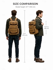 billiga Utomhusryggsäckar-Männens Vintage Canvas Laptopryggsäck Stor Kapacitet Multi Pocket Reseryggsäck för Arbete Högskola Vandringshelger