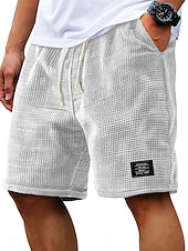 voordelige Casual korte broek-Voor heren Wafel korte broek Korte broek Zomer korte broeken Strandshorts Casual korte broek Trekkoord Elastische taille Kleurenblok Effen Kleur Met Textuur Comfort Korte Casual Dagelijks Buiten