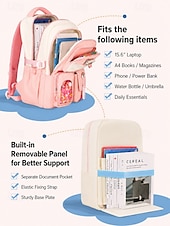 cheap Kids &amp; Teen Backpacks-Girls School Backpack Set, Pink Waterproof Polyester Bookbag with Pencil Case, Large Capacity Multi-Pocket Student Backpack, Ergonomic Support, Travel &amp; Daily Use, Grade 1-6