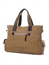 cheap Men's Bags-Men's Canvas Multi-Pocket Large Capacity Tote Messenger Bag, Adjustable Shoulder Strap Casual Work Travel Crossbody Bag, Multi-Color Utility Shoulder Bag for Daily Commute